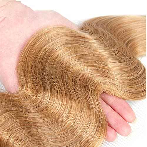 Honey Blonde Bundles 27 Body Wave 3 Bundles Huma Hair 26 28 30 inch AuokMar Unprocessed Virgin 27 Blonde Bundle Human Hair Extensions 150g