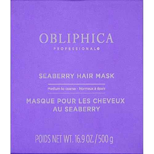 Obliphica Medium to Coarse Seaberry Mask, 1.05 Pound - Nourishing and Restorative Hair Treatment for Medium to Coarse Hair Types, Ensuring Lustrous Shine, Manageability, and Revitalization