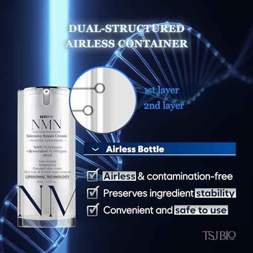 NMN Intensive Renewal Cream - Luxurious Night Treatment with NMN 70,000PPM, Resveratrol & 9 Growth