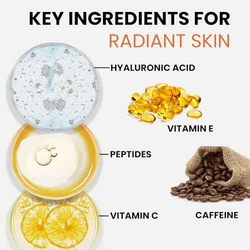Super Vitamin C Face Serum for Mature Skin: All-In-One Hydrating Anti-Aging Formula - Vitamin C, Hyaluronic Acid, Vitamin E, Caffeine - Face Lift Serum for Wrinkles, Dark Spots - 1.7 fl. oz.