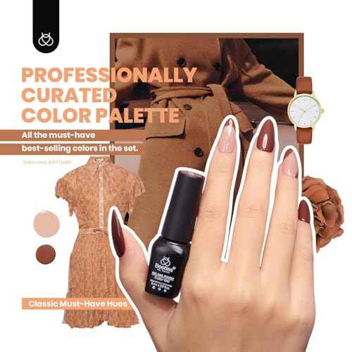 beetles Gel Polish 44pcs Winter Gel Nail Polish Set 36 Colors Brown Burgundy Red Blue Purple Green Black Nude White with Base Top Coat UV LED Needed Salon DIY at Home Gift for Women Colorful Muse