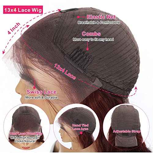 Aaliweya Reddish Brown Lace Front Wigs Human Hair Auburn 13x4 Body Wave HD Lace Frontal Wigs for Women Pre Plucked 180 Density Glueless 33b Copper Wig Super Soft 18Inch
