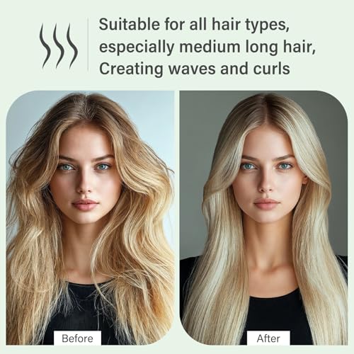 BRUSHZOO Round Brush for Blow Out, Boar Bristle Round Brush for Women Add Shine Volume, Hairbrush for Women Blow Drying Styling