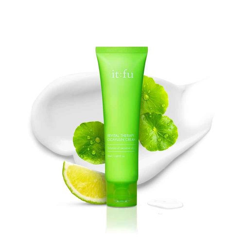 ITFU Cica Yuun Cream | Korean Ceramide Madecassoside Moisturizer for Uneven Texture, Cica Cream, Gentle Moisturizer for Sensitive Skin 1.69 fl oz / 50ml