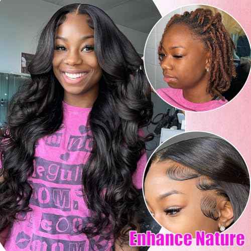 30 inch Human Hair Wig 13x6 Body Wave Lace Front Wigs Human Hair 200 Density HD Lace Frontal Glueless Wigs Pre Plucked with Baby Hair Brazilian Virgin Hair Natural Color
