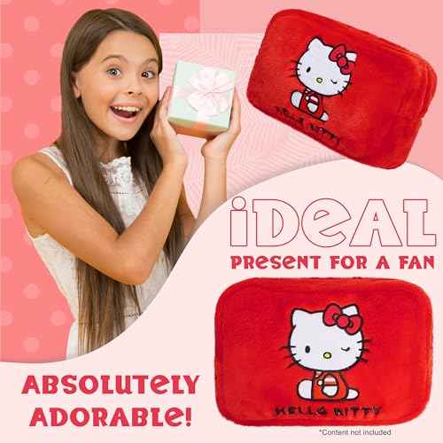 Hello Kitty Cute Makeup Bag Fluffy Kawaii Travel Bag, Zipped Cosmetic Bag Toiletry Bag for Women Teens Girls, Gift for Her