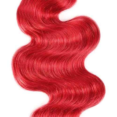 Red Bundles Human Hair Body Wave 3 Bundles 30 32 34 Inch Unprocessed Brazilian Virgin Remy Wine Red Bundle Hair Weave Burgundy Body Wave Bundle Human Hair Extensions