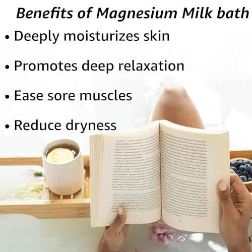 Creamy Magnesium Milk Bath Soak Powder Moisturize Soften Skin Coconut Vanilla Shea Butter Luxury Spa Bath Salt Relaxation Selfcare Gifts for Women