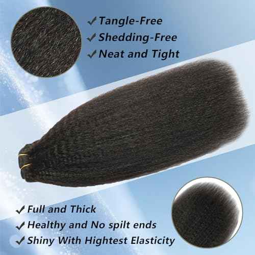 22 Inch 12A Clip In Hair Extensions Real Human Hair 100g 7pcs Yaki Straight Clip ins Human Hair Extensions for women 100% Unprocessed Brazilian Virgin Hair clip ins Natural Black Hair