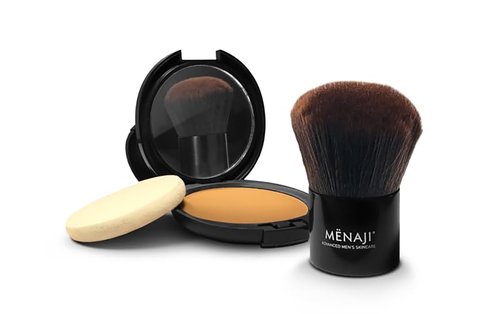 MENAJI Deluxe Kabuki Brush for Men - Professional Makeup Foundation Brush for Powder, Liquid & Cream - Travel-Friendly makeup Brushes for Flawless Application