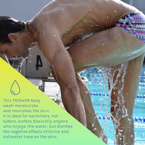 TRISWIM Chlorine Removal Body Wash 32 Fl Oz | Removes Chlorine, Bromine, Hard Water Minerals & Saltwater | Hydrates & Restores Skin | Zen Lime + Mango Scent