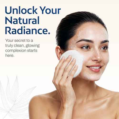 HartFelt Round Face Scrubber for Women | Reusable Facial Sponges for Daily Cleansing | Facial Exfoliating Pads for Removing Dead Skin, Dirt & Makeup | Use with Favorite Cream | Made in USA - 30 Count