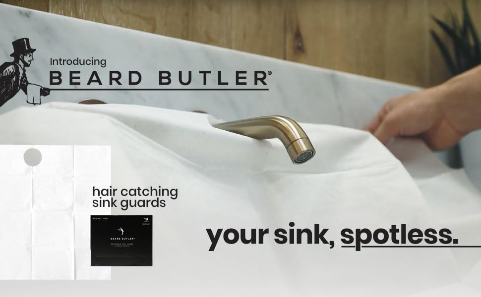 Beard Butler, Disposable Sink Guards (10ct) - Beard Hair Catcher - 100% Biodegradable Tissue Pulp - Buzz, Catch, Toss - Beard Bib Alternative