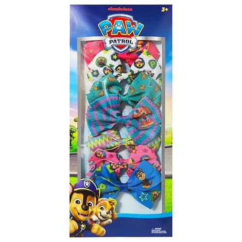 LUV HER Paw Patrol Alligator Hair Clips for Kids ? 7-Pack Non-Slip 4-Inch Hair Bows ? Girls Hair Accessories with Rescue Pup Prints ? Ages 3+ ? Non-Toxic Material