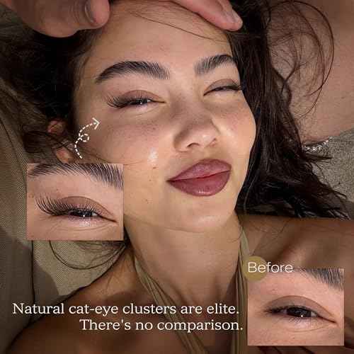 Natural Lash Clusters Wispy Eyelash Clusters C Curl Left&Right Cluster Eyelashes Extensions 180pcs Cluster Lashes DIY Individual Lash Extension Thin Band Cat Eye Lashes by TOOCHUNAG