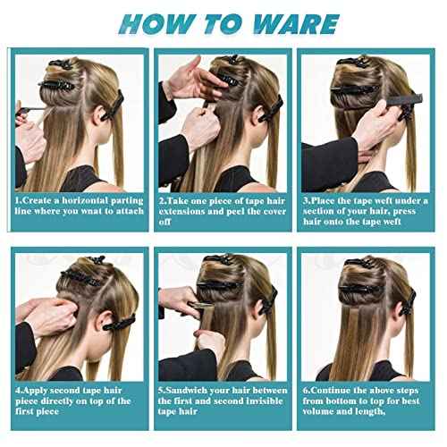 Tape In Hair Extensions Human Hair 20pcs Natural Black Tape In Extensions 50g 100% Remy Virgin Human Hair Tape-In Hair Extensions Double Weft Tapes Straight Soft Hair No Tangles 22inch