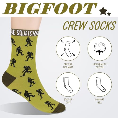 JoycuFF Bigfoot Gifts Big Foot Sasquatch Gifts for Men Sasquatch Lovers Gift Funny Idea for Birthday Gift Christmas Gifts with Big Foot Toiletry Bag Mug Socks Candle Stickers for Him