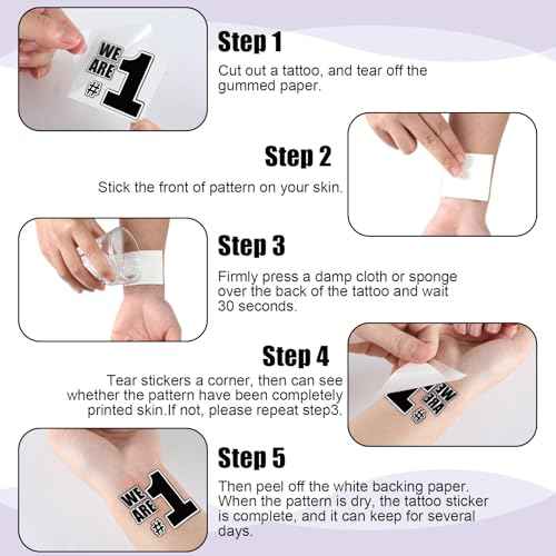 Colarr 180 Pcs Black Team Spirit Temporary Tattoo 2", 1.5" Face Body Paw Go Team Cheer Tattoo Removable Glitter School Spirit Stickers for Classroom Cheerleading Football Sports Games