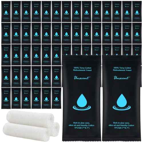 Moist Cotton Towel Bulk Moist Towelettes Individually Wrapped 8.7" x 8.7",White Towel Services,Refreshment Pre Moistened Towels for Travel Sport Party Spa Dentist (1 Count (Pack of 200), Unscented)