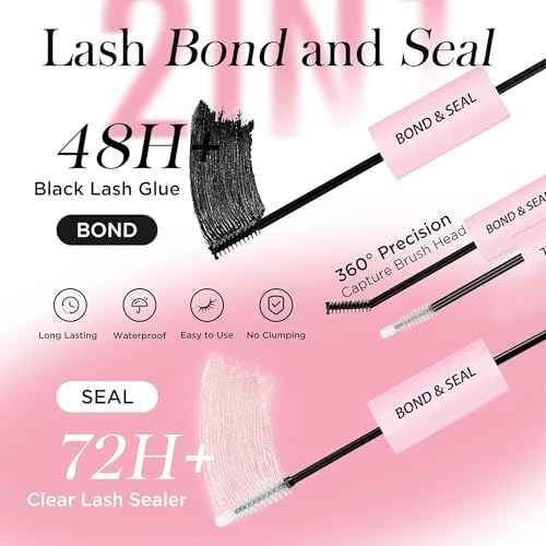 Lash Clusters Kit 150D+200D Thick Lash Clusters Eyelash Extension Kit 12-20mm Individual Lashes Kit with Lash Bond and Seal, Lash Tweezers for DIY Lashes Extension by INSPEAUTY