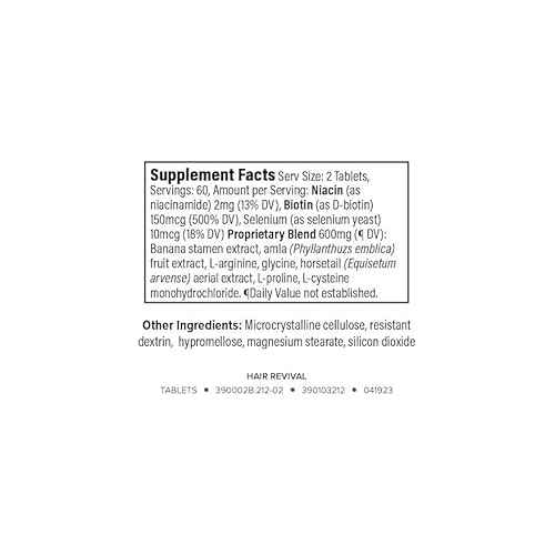 Isagenix Hair Revival - Natural Hair Growth & Thickening Supplement - Supports Healthy Scalp - Formula Contains Biotin, Amino Acid, Banana Flower Extract & More - 120 Tablets (60 Servings)