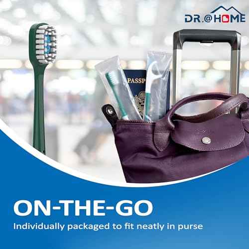 Disposable Travel Toothbrush on The go, Oral Care Set, Prepasted Mini Toothbrush 5 in 1 (Mint Paste+ Soft Bristles+Flosser+Pick+Tongue Scraper) | Individually Wrapped 24 Count - 1 Pack