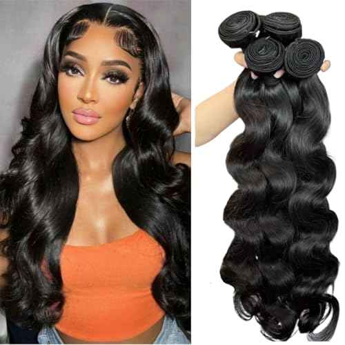 12 A Human Hair Bundles 16 18 20 22 Inch Body Wave Curly Bundles Human Hair 100% Unprocessed Brazilian Raw Virgin Hair 4 Bundles Body Wave Natural Color