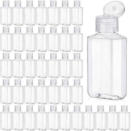 Tanlade 200 Pcs 2 oz Plastic Hand Sanitizer Bulk Bottles with Flip Cap Empty Reusable Refillable Bottles Portable Travel Size Hand Sanitizer Container for Shampoo Soap Outdoor Camping(Clear)