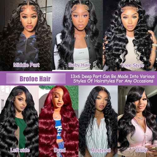 13x6 Lace Front Wigs Human Hair 200 Density Body Wave HD Lace Front Wigs Human Hair Pre Plucked Natural Color Glueless Wigs for Women 30 Inch