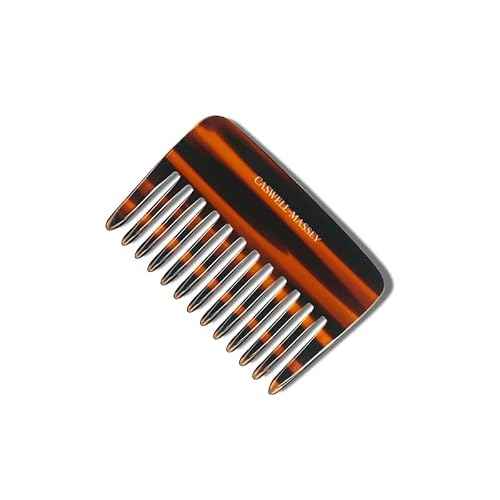 Caswell-Massey Travel Detangler Comb, Extra Wide, Handmade from Renewable & Plant-Based Italian Cellulose Acetate, Tortoise Pattern, 3.75¡± Wide