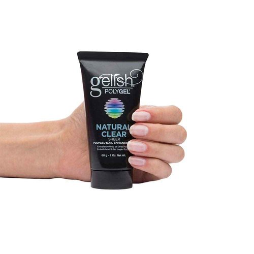 Gelish PolyGel Brand - Hybrid Nail Enhancement, Nail Tips For Acrylic Nails, Lighter, Stronger, Odor-Free, No Monomer, Fast Application, Perfect for Sculpting Nails - Natural Clear, 2 oz