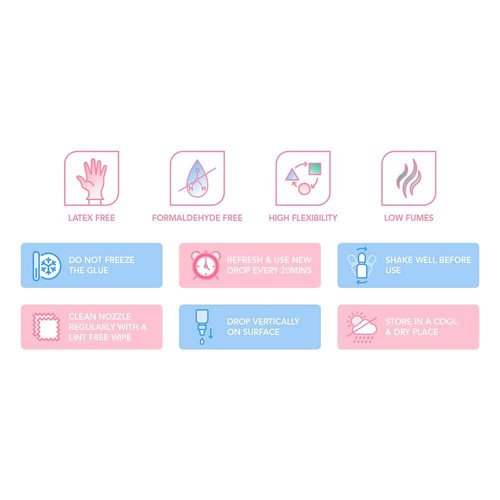 1 Set, Sky Glue Red and Rose Professional Eyelash Extension Adhesive Set, 5ml(0.17FL.OZ) Each, 0.5~2 Second Fastest Dry Time, 6-8 Weeks Longest Retention, Professional and Salon use only