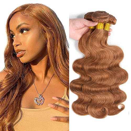 #30 Brown Bundles Human Hair Body Wave Bundles 24 24 24 Inch Brown Body Wave Bundle Unprocessed Brazilian Virgin Weave Hair 3 Bundle 50 Gram Per Bundle