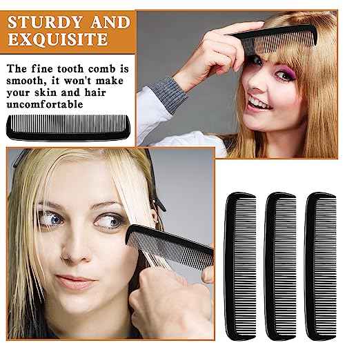 Yaomiao 500 Pieces Pocket Comb Bulk 5 Inch Plastic Hair and Travel Fine Tooth Combs for Women Men Beard Styling Dressing(Black)