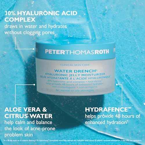 Peter Thomas Roth | Water Drench Hyaluronic Jelly Refillable Moisturizer | Hyaluronic Acid Cloud Cream, For Normal to Oily Skin, Fragrance-Free, Non-Comedogenic, Acne-Safe Moisturizer