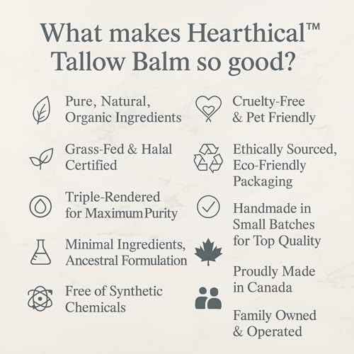 JUST Tallow - No Added Ingredient - 70 g Halal Grass Fed Beef Tallow For Skin - Organic Beef Tallow Moisturizer ? Beef Tallow Face Moisturizer & Beef Tallow Balm For Face ? Unscented