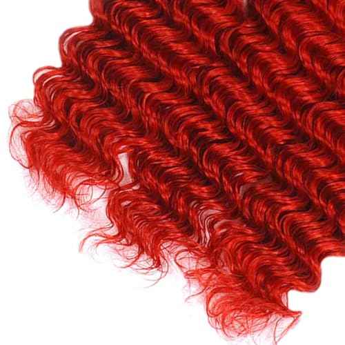 34 34 34 Inch Red Deep Wave Bundles Red Human Hair Bundles Grade 8A Brazilian Virgin Burgundy Deep Wave Hair Extensions