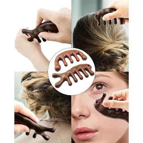 Wooden Scalp Massager Comb for Hair Growth, 2 Pack Wood Wide Tooth Comb for Women Men, Natural Sandalwood Head Massager