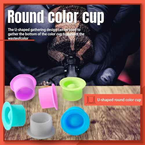 KVM 200pcs Tattoo Ink Cup Blue Disposable Silicone Tattoo Pigment Cup Eyebrow Eyeliner Lip Color Pigment Cup Tattoo Pigment Holder (Black)