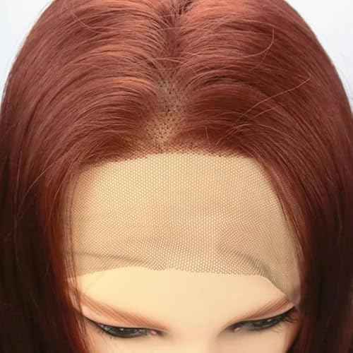 Reddish Brown Lace Front Wigs Human Hair For Black Women 13x4 HD Transparent Straight Lace Front Wigs with Baby Hair Cooper Red Glueless Wigs Pre Plucked (22 Inch, Reddish Brown)