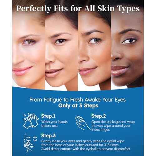 Eyelid Cleansing Wipes for Dry Eye & Blepharitis, Tea Tree Oil Hypoallergenic Eye Wipes for Sensitive Itchy Eyes, Individually Wrapped Eyelid WipesTravel Essentials (30 Count)