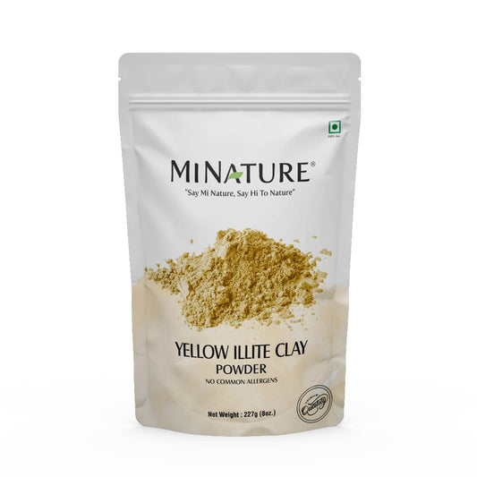 Mi nature Yellow Illite Clay Powder | Pure & Natural | Great For DIY Mask, Soap, balms & Scrub | For Gentle Care | Chemical & Cruelty Free, Non-GMO | Made In India | 227g(8oz) (0.5lb)