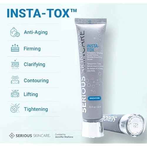 Serious Skincare INSTA-TOX Instant Wrinkle Smoothing Skin Serum TRIO - Temporarily Tightens Face - Instantly Reduce Appearance of Lines, Wrinkles & Large Pores - For Women & Men - .75 Fl. Oz. (3Pack)
