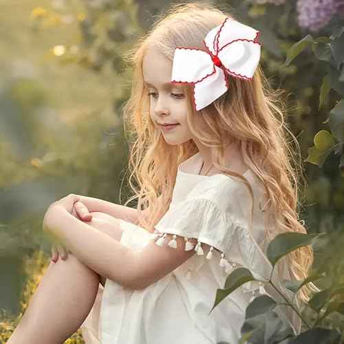 12PCS 5 Inch Hair Bows for Girls Alligator Clips Grosgrain Ribbon Unicorn Rainbow Big Bows Clips Hair Barrettes Accessories for Little Girls Kids Toddlers Teens