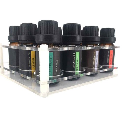 Organizer Essential Oil Bottle Holder, Shelf Storage Rack Display Stand, Perfectly Holds 10ml, 15ml, 20ml Oils