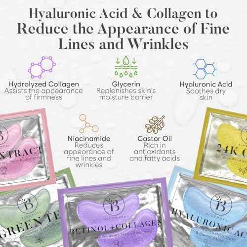 Variety Under Eye Patches (20 Pairs) - Dark Circles & Puffiness Care - Eye Mask for Care - 5 Varieties