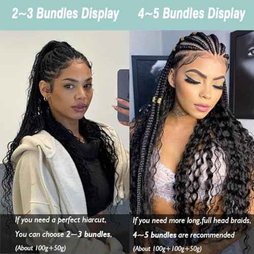 Human Braiding Hair for Boho Braids Deep Wave Bulk Human Hair Brazilian Virgin Curly Human Hair Extension Wet and Wavy Micro Human hair Braiding Hair 2 Bundles/Pack 100g(Natural Black,26inch)