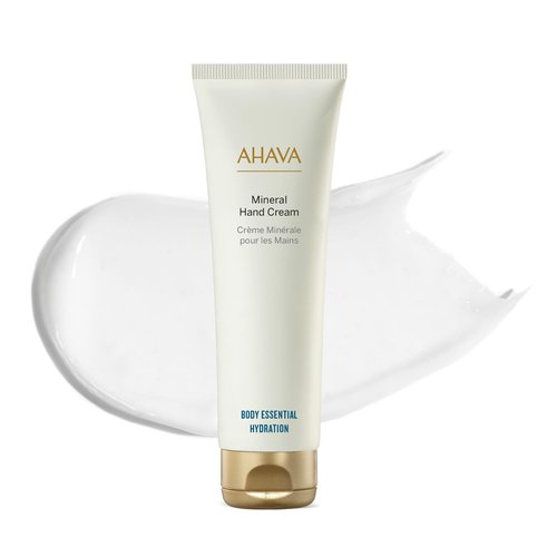 AHAVA Dead Sea Water Mineral Hand Cream - Hand Moisturizer For Dry Cracked Hands, Light & Fast Absorbing, Enriched with Exclusive blend Osmoter, Smoothing Witch Hazel & Soothing Allantoin, 3.4 Fl.Oz