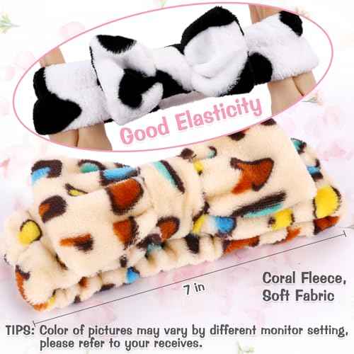 6 Pack Spa Headband for Women Skincare Makeup Headband Soft Coral Fleece Bow Hairband Party Favors Goody Bag Stuffers Christmas Stocking Stuffers for Woman Teen Adult Spa Gifts For Women Gifts