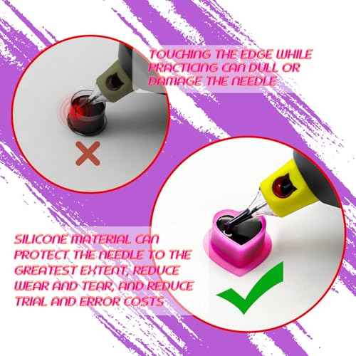 Tattoo Ink Caps Silicone Tattoo Cups 5 Colors Mixed Pack 200 Pcs with Base for Tattoo, Ink Caps for Tattooing Microblading Tattoo Supplies
